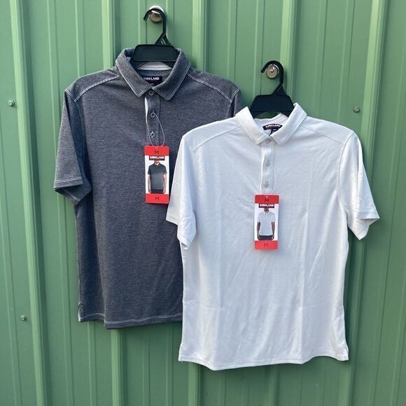 Men’s Short Sleeve Active Golf Polo Shirts 2-Pack Size M - Picture 2 of 7